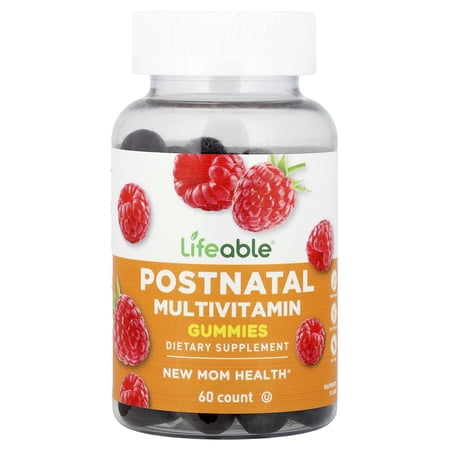 Lifeable Postnatal Multivitamin Gummies, Raspberry, 60 Gummies