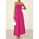 thumbnail image 3 of Vestido de invitada de boda PRETTYGARDEN Tube Top Maxi Rose Red, 3 of 9