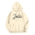 thumbnail image 6 of Casual Pullover Hoodie for Women - Front and Back Letter Print Hoodie with Pockets, Loose-Fit Hooded Sweatshirt for Everyday Wear, 6 of 8