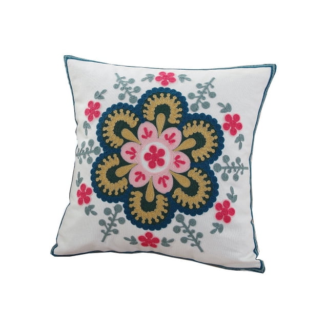Juego de fundas de cojín decorativas con bordado floral