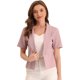 thumbnail image 1 of Cárdigan informal con cuello chal y parte delantera abierta para mujer, chaqueta de traje de oficina de trabajo de manga corta Rosa Gris XL, 1 of 5