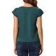 thumbnail image 3 of BLUSA SÓLIDA CHIC INSPIRE para Mujer, Cuello en V, Manga con Volantes, Blusa de Trabajo Ligera XS Verde Profundo, 3 of 6