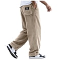 thumbnail image 4 of ZIXKCGDSE Pants for Men Corduroy Open Bottom Casual Drawstring Jogger Straight Trousers Size M, 4 of 4