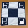 thumbnail image 2 of 45x45cm H Letter Wool Pillow Cover for Bed Sofa Airplane, 2 of 3