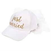CC Just Married Bridal Veil Cap for Women