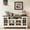 White, variant on Buildhom 60" Farmhouse Sideboard with 4 Glass Doors & Wood Legs, Buffet Cabinet for Dining Room, Black