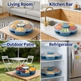 thumbnail image 7 of Divided Spin & Snack Serving Tray, Portable Travel Rotating Multi-Compartment Food Organizer with Lid, Party Platter for Chips, Veggies, Fruits, Dips, Nuts (Blue), 7 of 7
