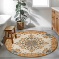 thumbnail image 4 of 3.3ft Round Rug Burnt Orange Boho Area Rugs for Living Room Bedroom Washable Non Slip Circle Rug Low Pile Southwestern Ethnic Geometric Indoor Floor Carpet for Kitchen Entryway Office Dining Room, 4 of 9