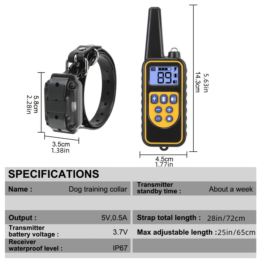 Rechargeable Dog Training Collar for 2 Dogs - Safe and Effective Electric Shock Collar for Obedience Training and Behavior Correction