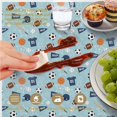 thumbnail image 6 of Football and Basketball Blue Round Tablecloth 60"x60", Wrinkle Resistant Wipeable Table Cover for Kitchen Dining Room Picnic Patio and Party, 6 of 6