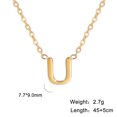 thumbnail image 1 of Collar de acero inoxidable 304 chapado en oro real de 18 quilates con 26 letras de corte estilo europeo y americano que no se decolora, 1 of 6