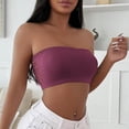 thumbnail image 3 of IQOGKRN Women Strapless Tube Top Bra Hollow Cutout Lace Back Seamless Bandeau Bra Non Slip Stretch Strapless Bustier Hot Pink L, 3 of 9