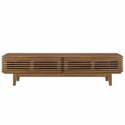 Modway Render Mid-Century Modern 71 Wood TV Stand in Walnut