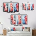 thumbnail image 4 of Designart "Purity in Liquid Ink Red & Blue Wave Abstract V" Abstract Liquid Ink Framed Wall Art Set Of 3 - Blue Modern Frame Gallery Wall Set For Home Decor, 4 of 6