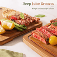 thumbnail image 5 of Astercook 4-Piece Bamboo Cutting Board Set with Holder, Deep Carbonized Wood Chopping Boards for Kitchen with Juice Groove and Handles, Knife-Friendly Charcuterie Boards for Meal Prep and Serving, 5 of 9