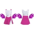 thumbnail image 6 of iiniim Kids Girls Shiny Cheerleading Outfits Sleeveless Tops Sports Shorts with PomPoms High School Party Costume, 6 of 7