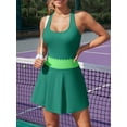 thumbnail image 3 of Sociala 2 Piece Scalloped Waistline Tennis Skirt Sets for Womens Golf Skirts, 3 of 7