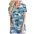 thumbnail image 1 of Shorts Camouflage pour Femmes, Imprimé Camouflage, Col Rond, Manches Courtes, Hauts de Loisirs, Hauts à Manches Courtes pour Femmes, 1 of 4