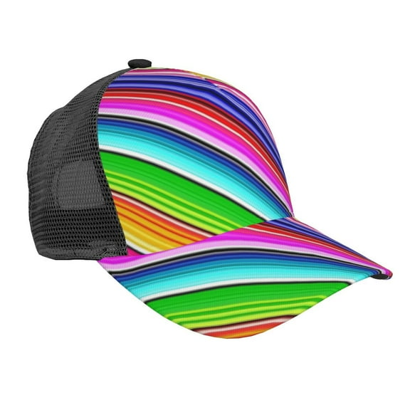 Trucker Hat For Men Women Colorful Serape Sports Baseball Cap Sun Hat Mesh Golf Dad Hat