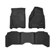 Husky Liners Weatherbeater Floor Mats | Fits 2009 - 2024 Ram 1500 (19-24 Classic Body only) Crew Cab; 2010 - 2018 Ram 2500/3500 w/Automatic Transmission | Front & 2nd Row, 3-pc Black - 99001