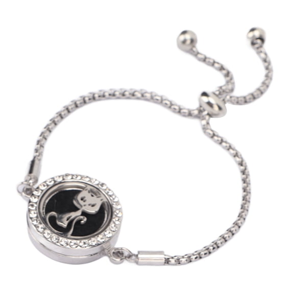 Riousery Essential Oil Diffuser Bracelet Stainless Steel Aromatherapy Locket Adjustable Bracelet for Women Girls