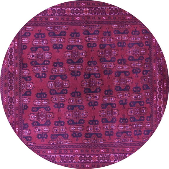 Ahgly Company Indoor Round Persian Purple Traditional Area Rugs, 4' Round