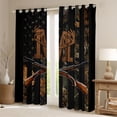 thumbnail image 3 of Manfei Brown Initial M Letter Black Out Curtains for Men, Rustic Jungle Plant Curtains Pack of 2 (42x63 Each), Retro Western Theme Bedroom Curtains, Curtains and Drapes Bedroom Decor, 3 of 7