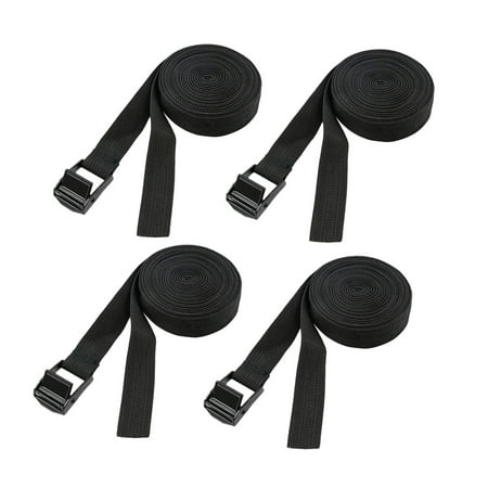 

NUOLUX 4PCS 5.75m Cam Lock Adjustable Luggage Straps Cargo Tie-down Belts (Black)