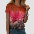thumbnail image 2 of YDFCWXW Women's Graphic T-Shirts Stain Hand Shirt Shirts Halloween Movie Tees Orange, S, 2 of 5