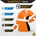 thumbnail image 5 of KwikSafety (Charlotte, NC) VIXEN Long Sleeve Safety Shirt for Women (Angel Hair Tape) Class 3 ANSI OSHA High Visibility Reflective Construction Security Work Hi Vis Clothing | Orange Small, 5 of 7