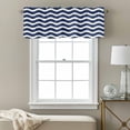 thumbnail image 3 of Rod Pocket Window Valances Dark Blue Stripes Water Ripple Short Kitchen Curtains Summer Ocean Style Window Treatment Drapes for Bedroom Bathroom Living Room 54x18In,1 Panel, 3 of 9