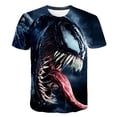 thumbnail image 1 of Marvel 2022 New Boys Summer Venom 2 Camiseta con estampado 3D Cuello redondo Camiseta de manga corta Casual Loose Hip Hop Niños Camisetas divertidas Tops12M zhangyuxiang CONDUJO, 1 of 2