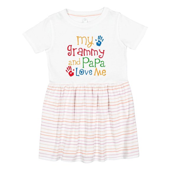 Inktastic Grammy and Papa Love Me Girls Toddler Dress