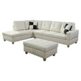 thumbnail image 4 of Pon Living Furniture 103.5" Wide White Faux Leather Sectional with Ottoman - Left Hand Facing, 4 of 6