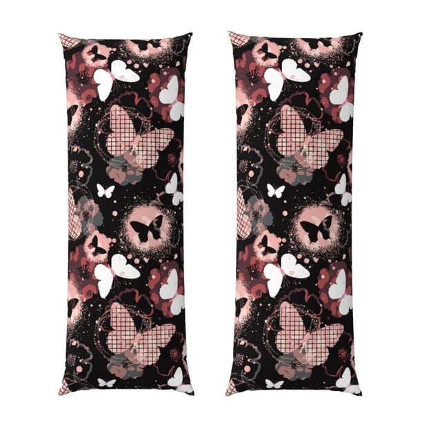 Balery Butterfly Funda Protectora para Almohada Corporal de Algodón Hipoalergénico con Cierre(55 x 21 pulgadas), Almohadas No Incluidas