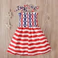 thumbnail image 6 of Toddler Girls 4th of July Dresses Floral Print Summer Dress With Adjustable Ties Size 1-6T, 6 of 6