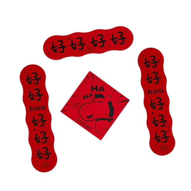Voxware New Year Couplets Spring Festival Fu Character Banner Set with Felt Material Horse Pattern And Traditional Blessing Suitable for Home Door Workplace F Good