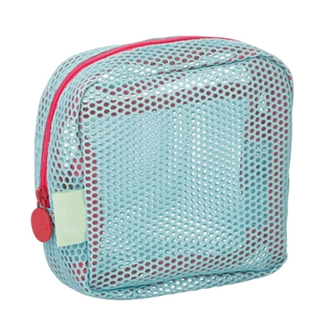 Portable Mesh Zipper Bags Makeup Bag Mesh Cosmetic Bags Mesh Pouch Organizing Pouch Purse Travel Accessories Bag Backpack