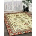 thumbnail image 2 of Ahgly Company Indoor Square Abstract Brown Gold Oriental Area Rugs, 5' Square, 2 of 6