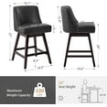 thumbnail image 6 of Dycanpo 26''H Swivel Counter Stools Set of 3 with Back Faux Leather for Home Kitchen Island, Black, 6 of 8