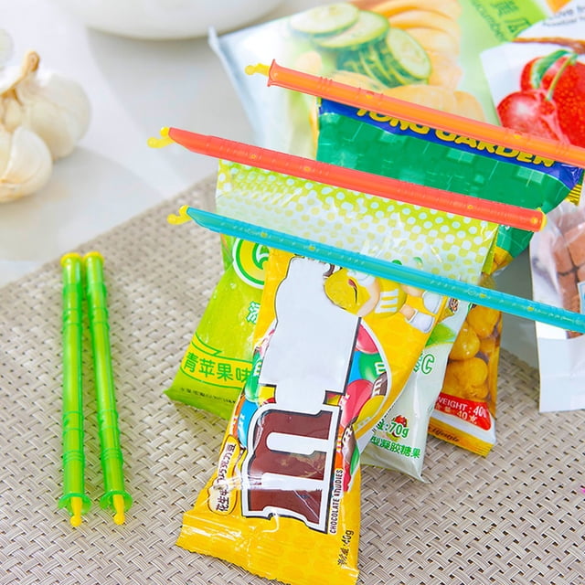 10Pcs Bag Sealing Clip Set Reusable Food Storage Clips for Kitchen Airtight Seal Stick Bag Clips Waterproof Preserves Food Freshness Cereal Bag Clips