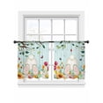 thumbnail image 2 of Sheer Curtain Panels Buuny Butt Voile Window Curtains Easter Eggs Spring Flowers Butterfly Window Treatments Ligh Filtering Privacy Curtain Drapes for Bedroom Living Room 2 Panel Set 45 Inch Length, 2 of 9