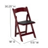 thumbnail image 6 of Flash Furniture HERCULES Series Mahogany Wood Folding Chair with Vinyl Padded Seat, 6 of 12
