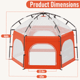 thumbnail image 2 of G TALECO GEAR Baby Playpen with Canopy -  Portable Play Yard for Infants & Toddlers, Light weight Foldable Indoor Outdoor Playpen Tent for Beach Camping Travel, Orange, 2 of 9