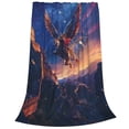 thumbnail image 2 of Honeii Starry Sky Flying Tiger Print Fleece Blanket - Throw Blanket for Bed, Sofa, Couch, Camping, and Travel , Microplush Ultra Soft Warm Blanket-40"x30", 2 of 7