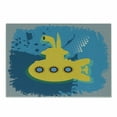 thumbnail image 1 of Yellow Submarine Cutting Board, Illustration of a Submarine Bubbles Under the Sea Print, Decorative Tempered Glass Cutting and Serving Board, Small Size, Mustard and Petrol Blue, by Ambesonne, 1 of 1