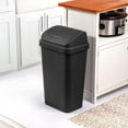 thumbnail image 6 of Sterilite 13 Gallon Swing Top Lid Wastebasket Trash Can for Kitchen, Black (16 Pack), 6 of 7