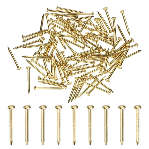 Uxcell 100-Pack Small Tiny Nails, 1.2mm x 15mm Brass Nails Hardware Round Head