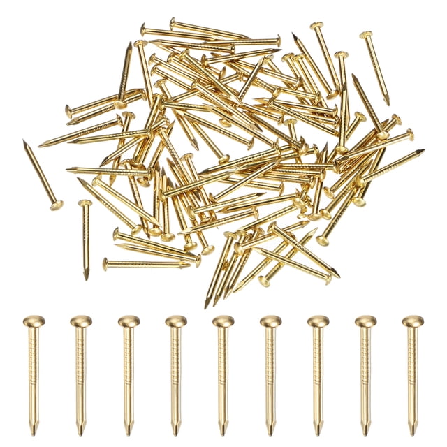 Uxcell 100-Pack Clavos Pequeños, 1.2mm x 15mm Clavos de Latón Hardware Cabeza Redonda