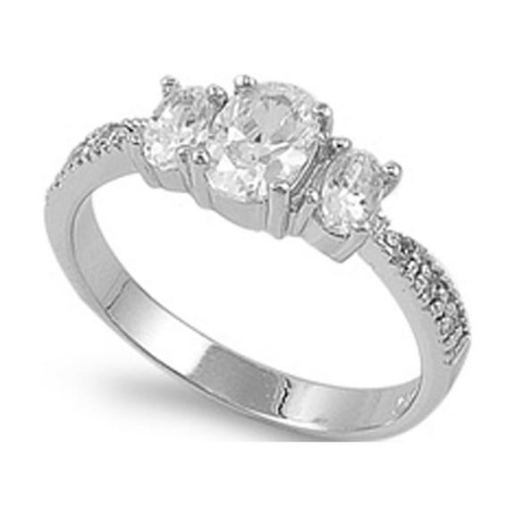 CHOOSE YOUR COLOR White CZ Oval Vintage Ring .925 Sterling Silver Band Jewelry Female Size 4